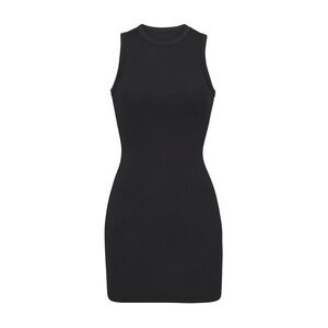 SKIMS Cotton Rib Tank Dress in Soot Black: Size 4X NWT.